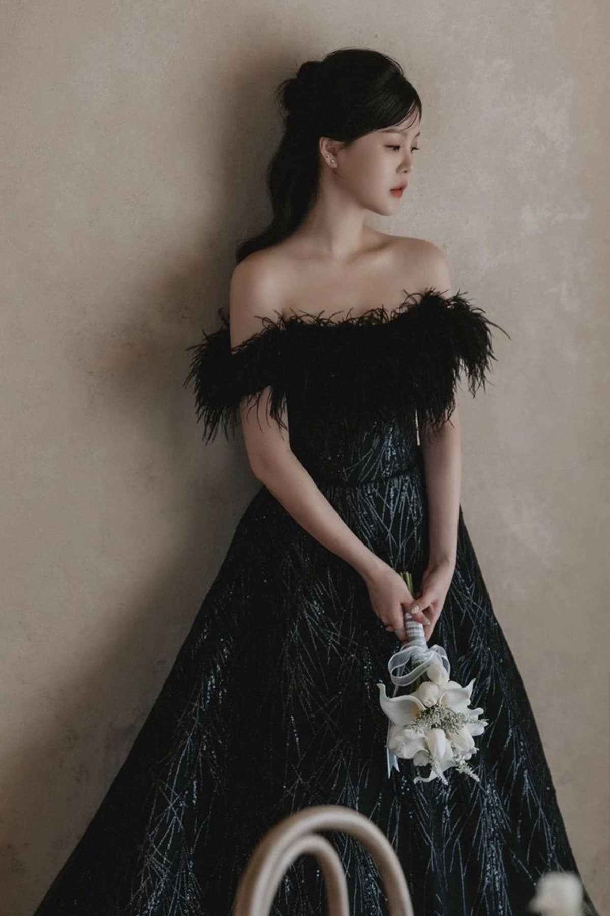 GH Furry Giltters Black Ballgown