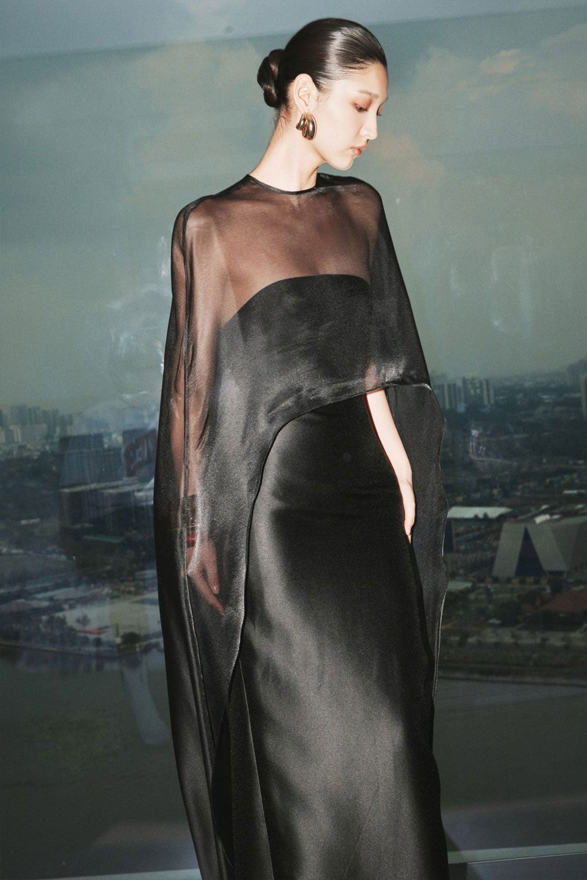 VD Georgia Chiffon Black Gown