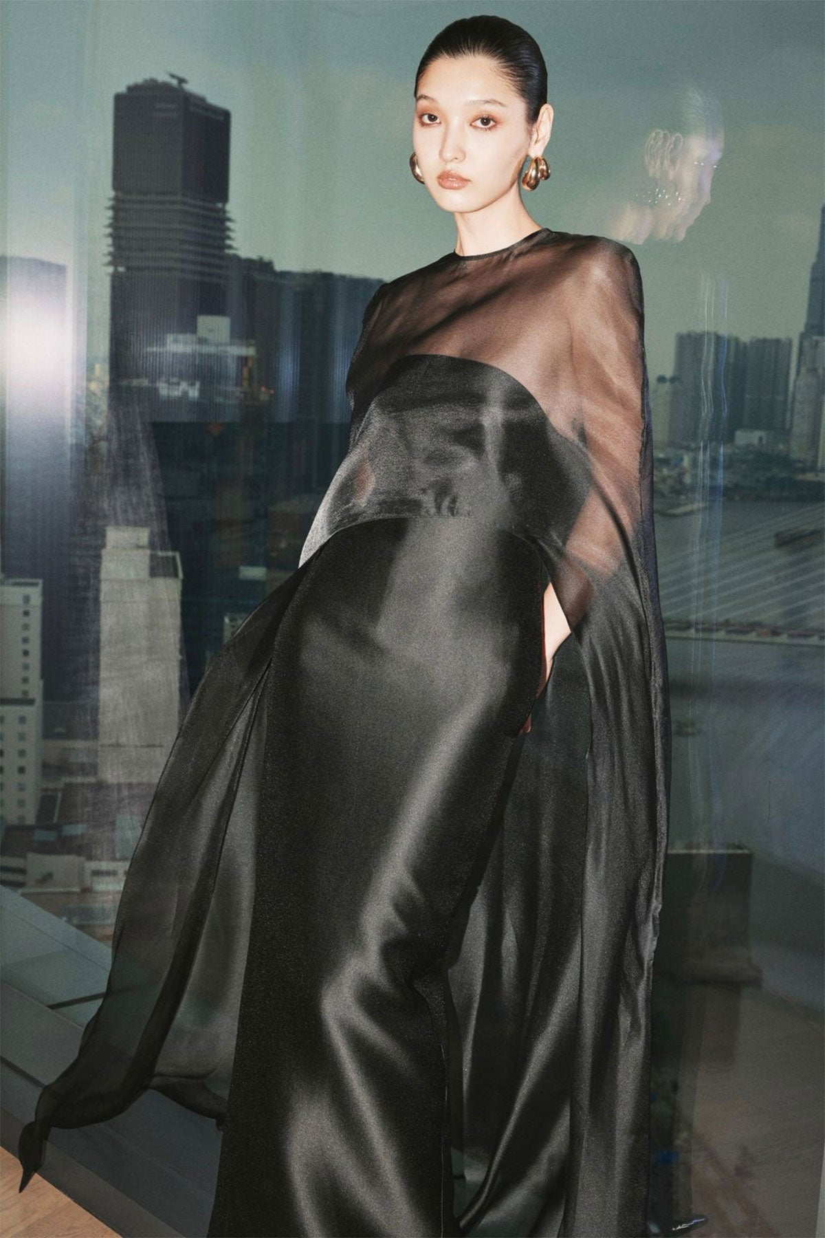 VD Georgia Chiffon Black Gown