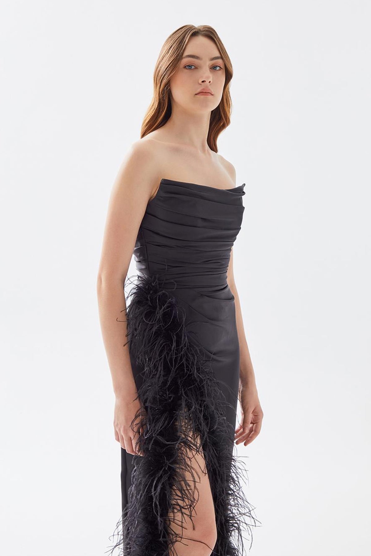 TE Eliza Furry Black Gown