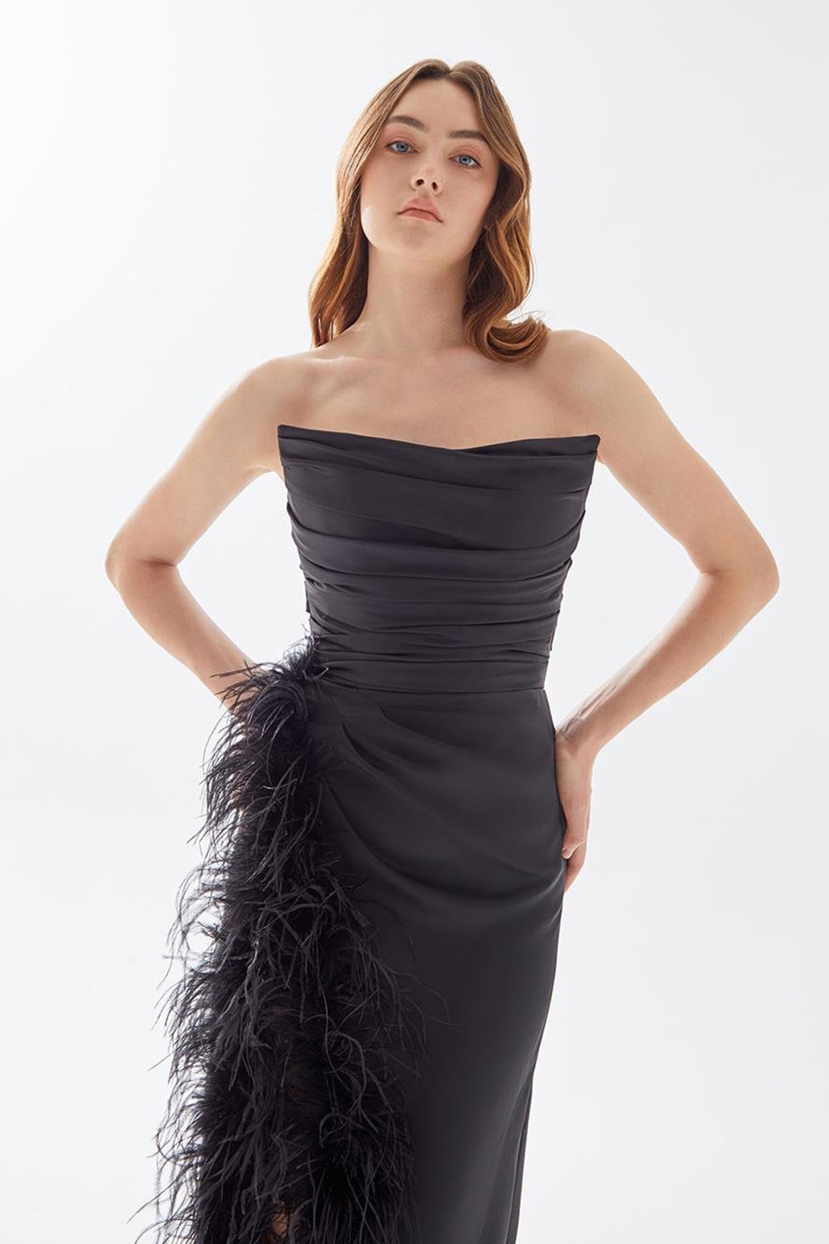 TE Eliza Furry Black Gown