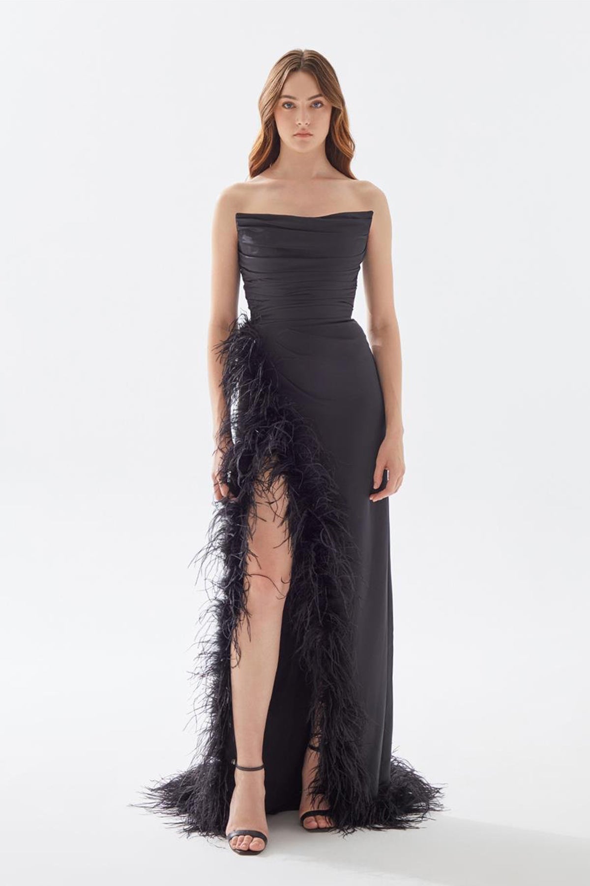 TE Eliza Furry Black Gown