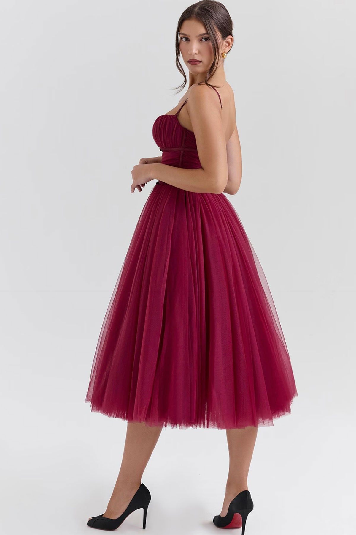 CB Valent Burgundy Midi Gown