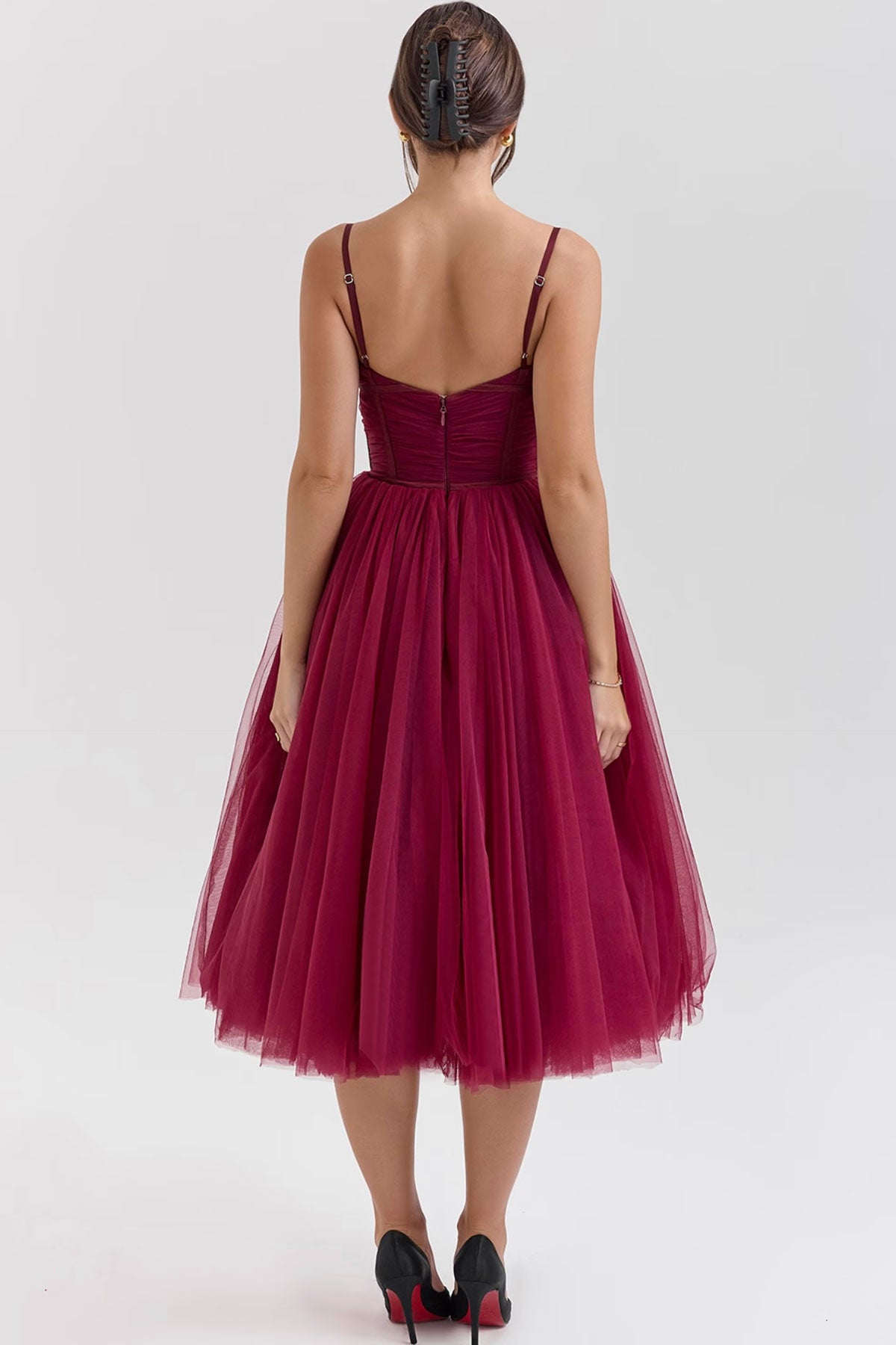 CB Valent Burgundy Midi Gown