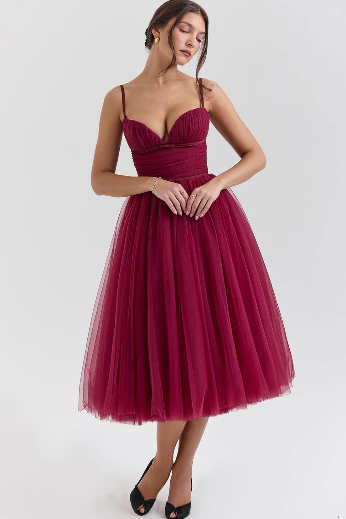 CB Valent Burgundy Midi Gown
