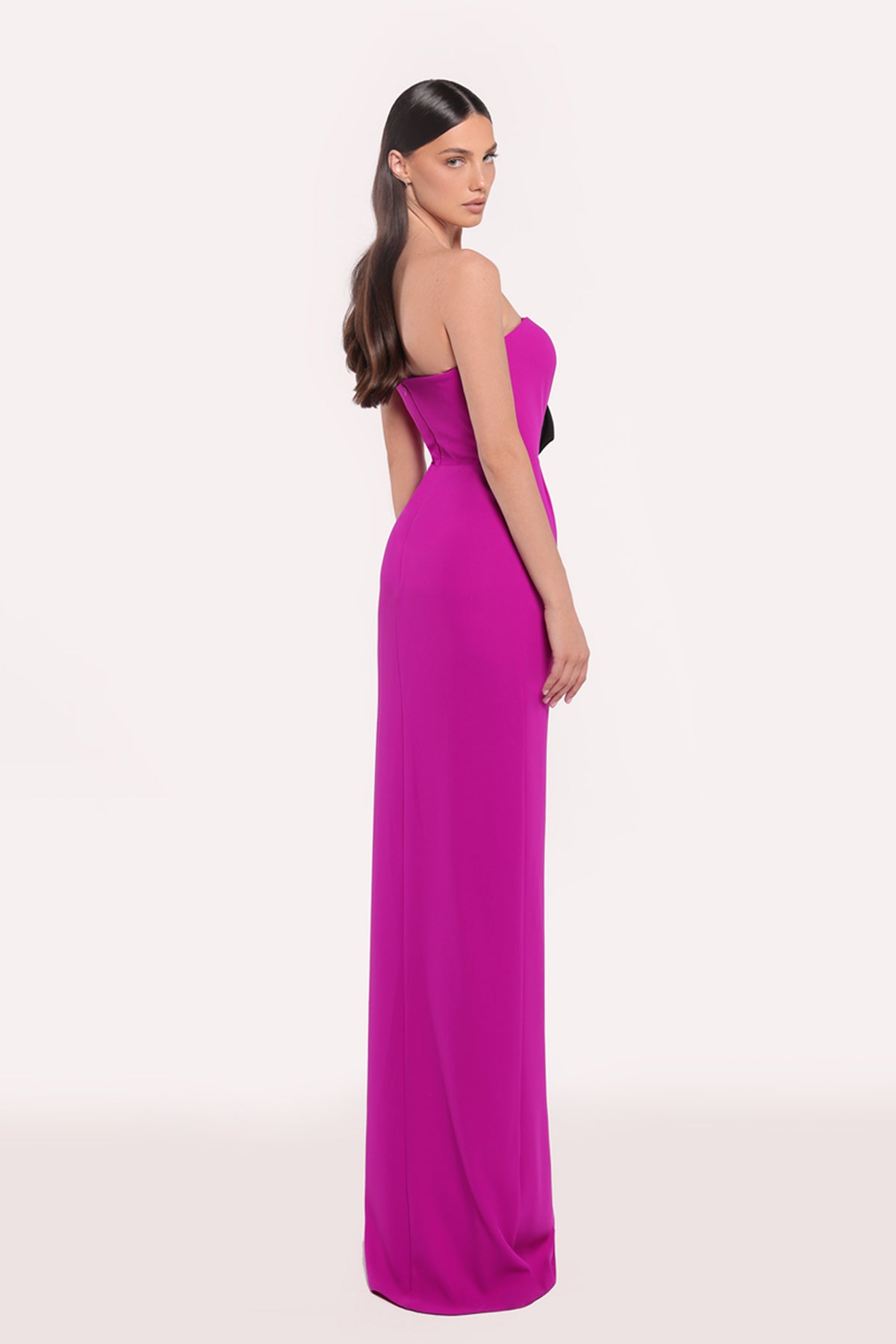 TE Natalie Fuschia Bow Gown