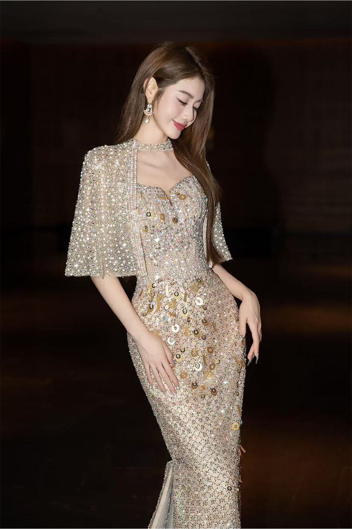 KM Emperor Gold With Cape Gown