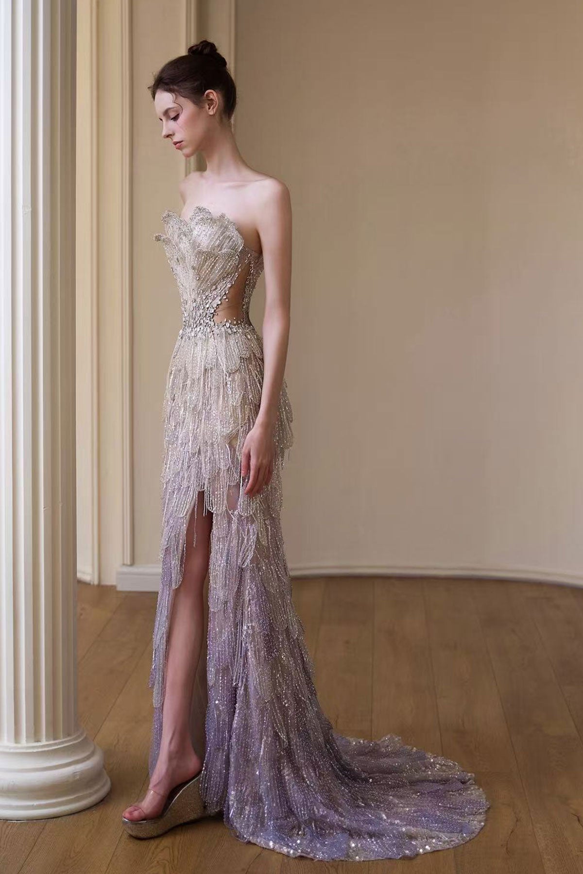 LH Scale Gold Mermaid Gown