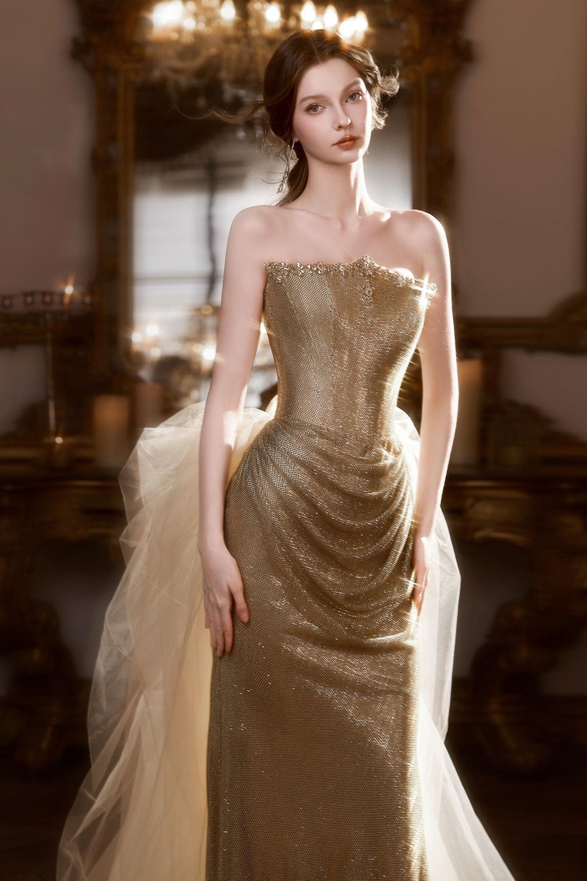 SS Sarah Stone Gold Detachable Gown
