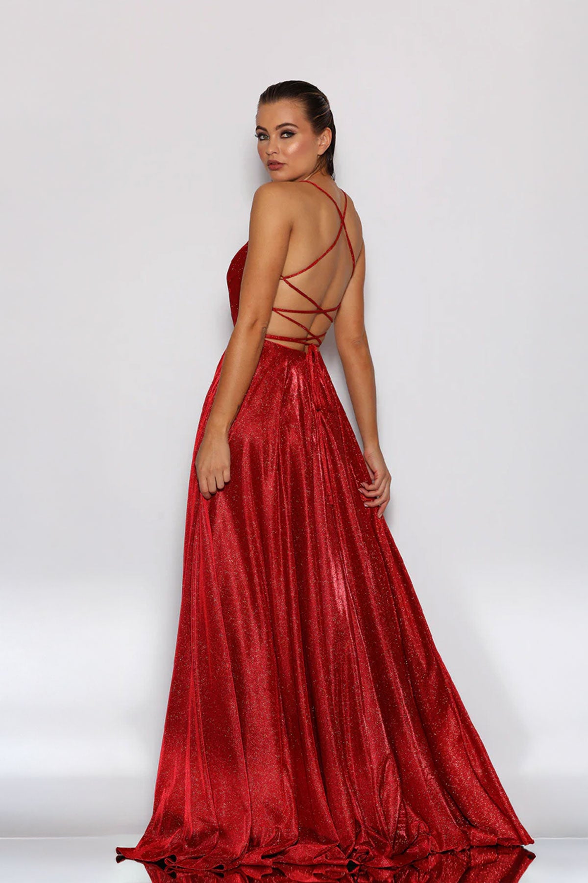 JA Stardust Red Gown
