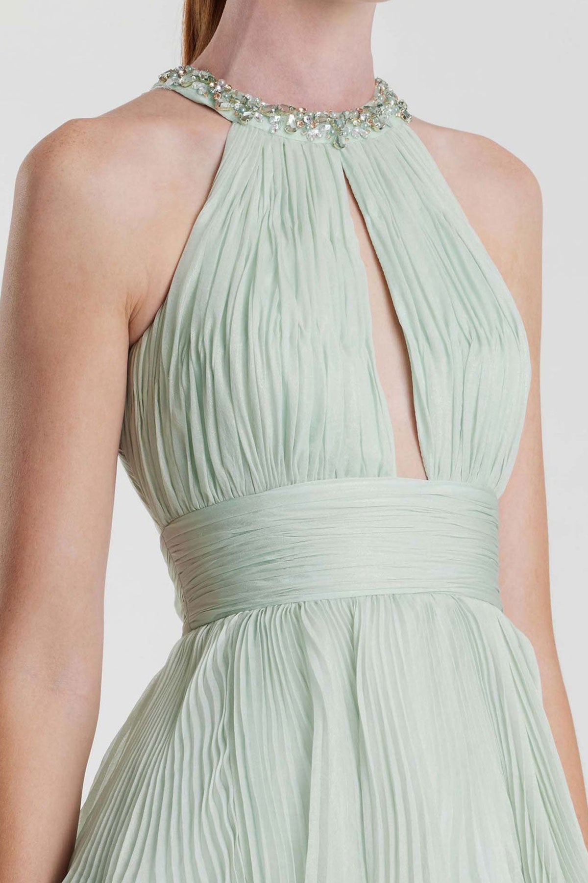 MD Mint Green Chiffon Gown
