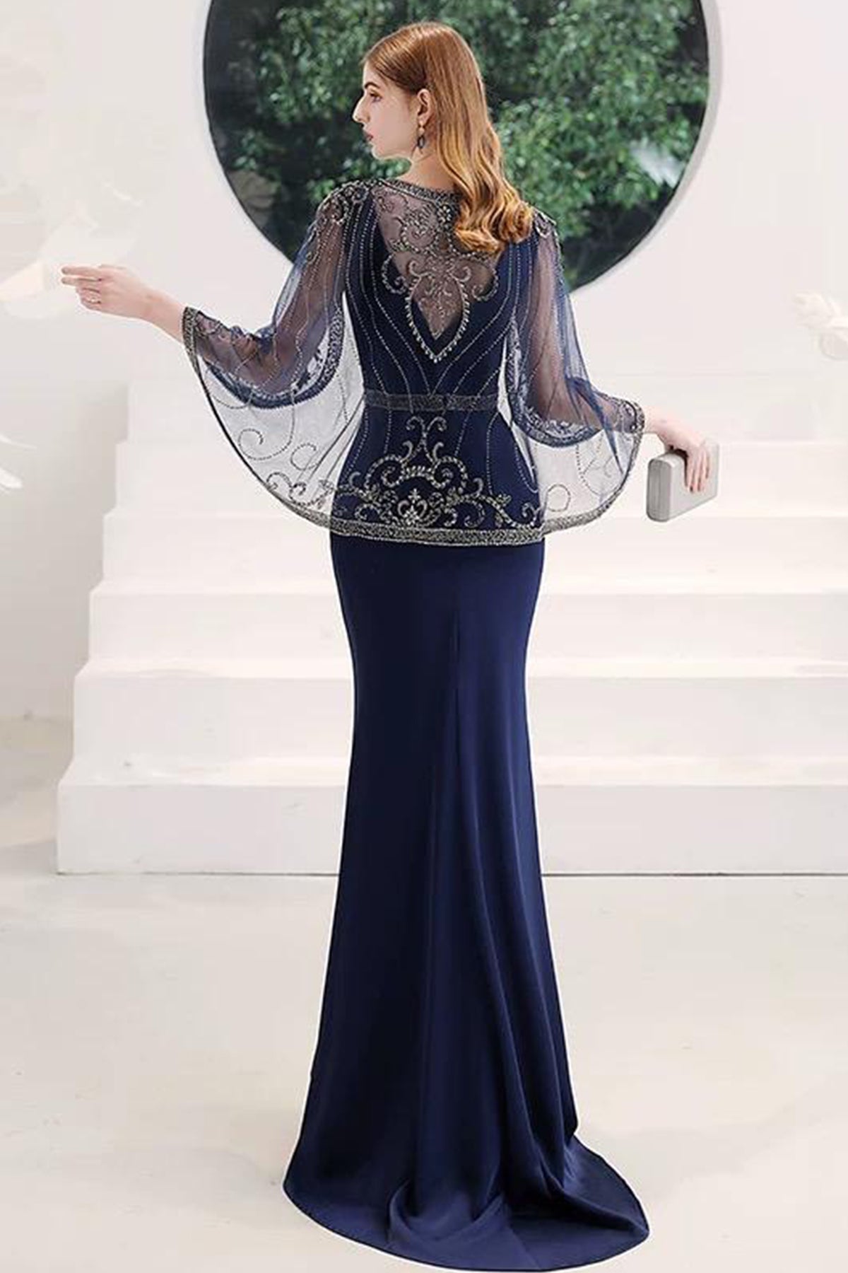 GH Cassie Navy With Cape Gown