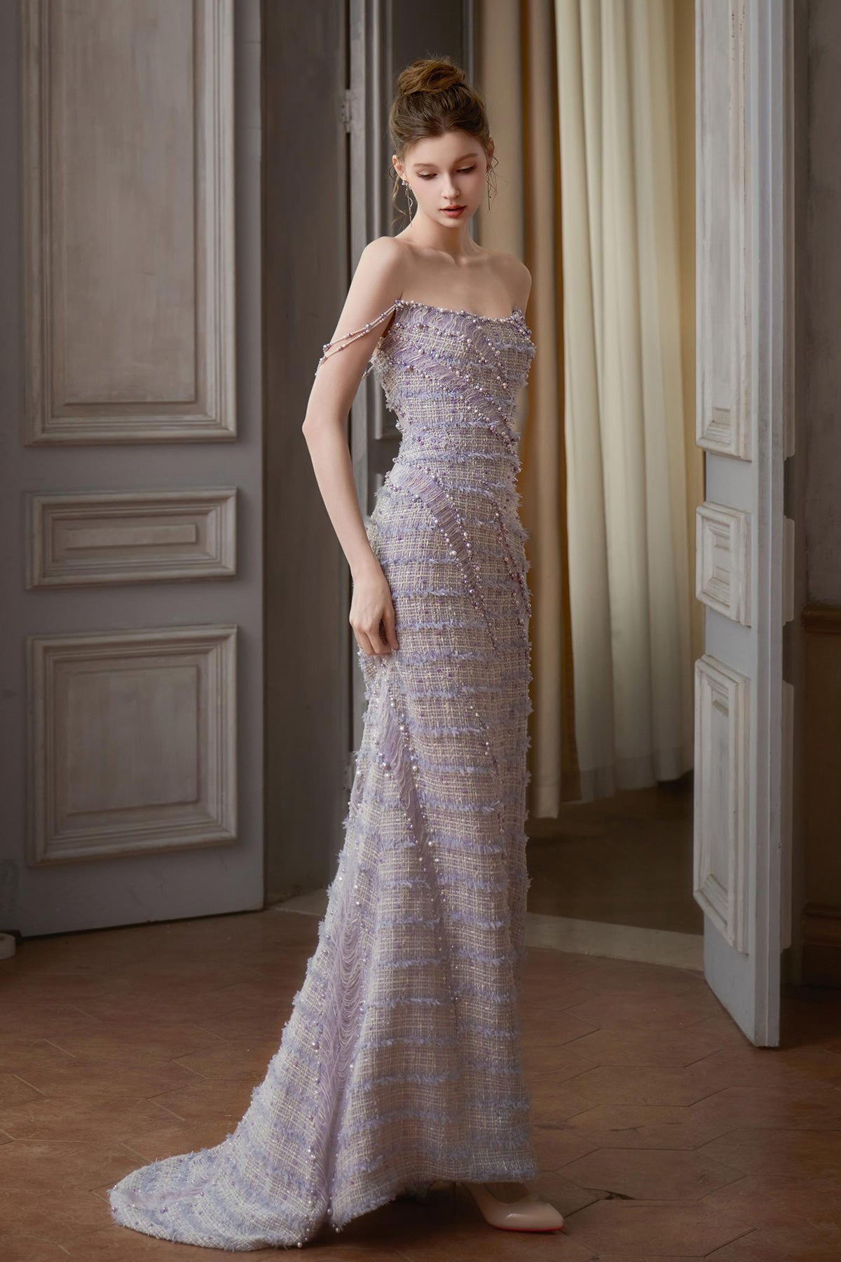 SS Chanel Purple Mermaid Gown
