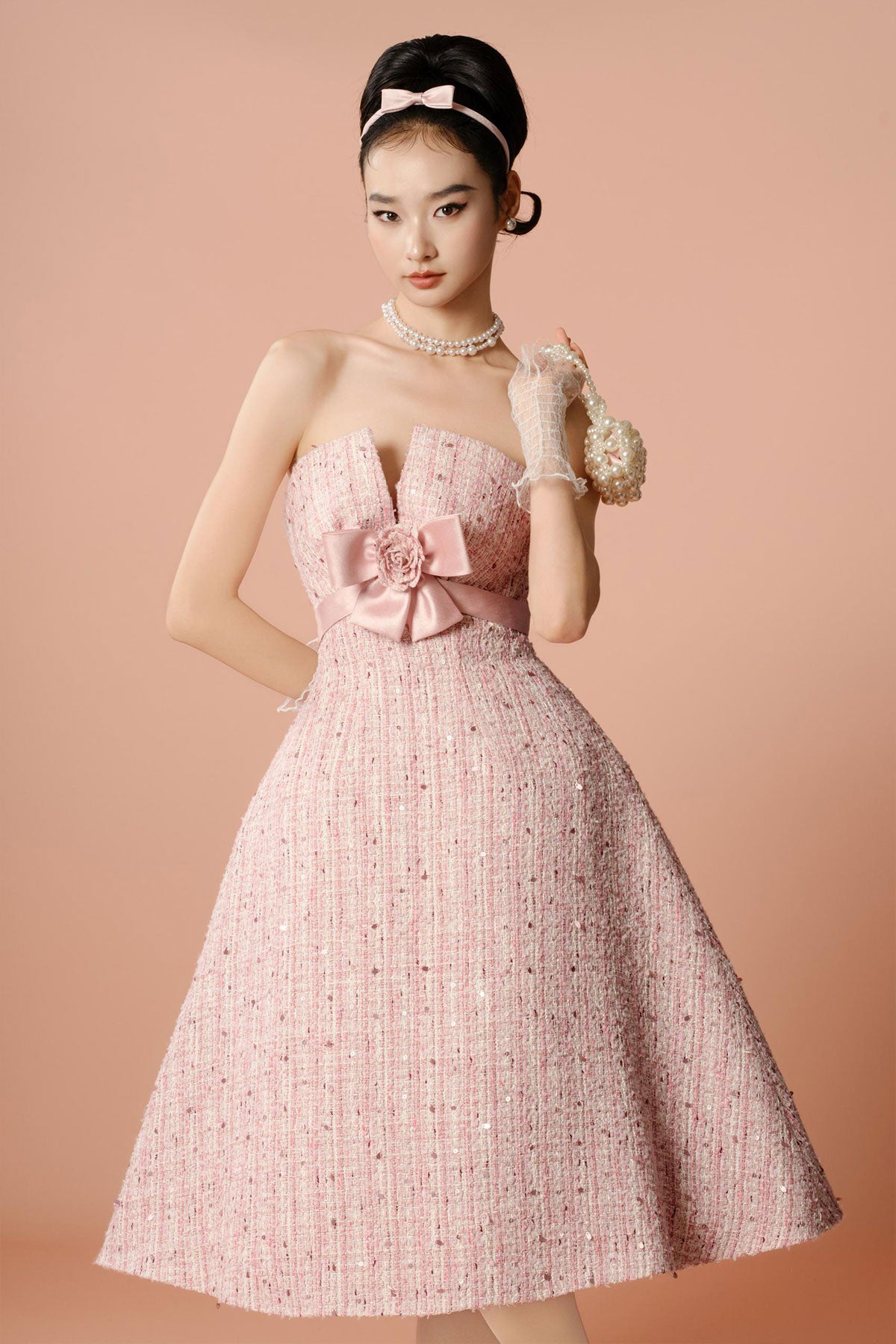 DG Pinky Bow Midi Gown