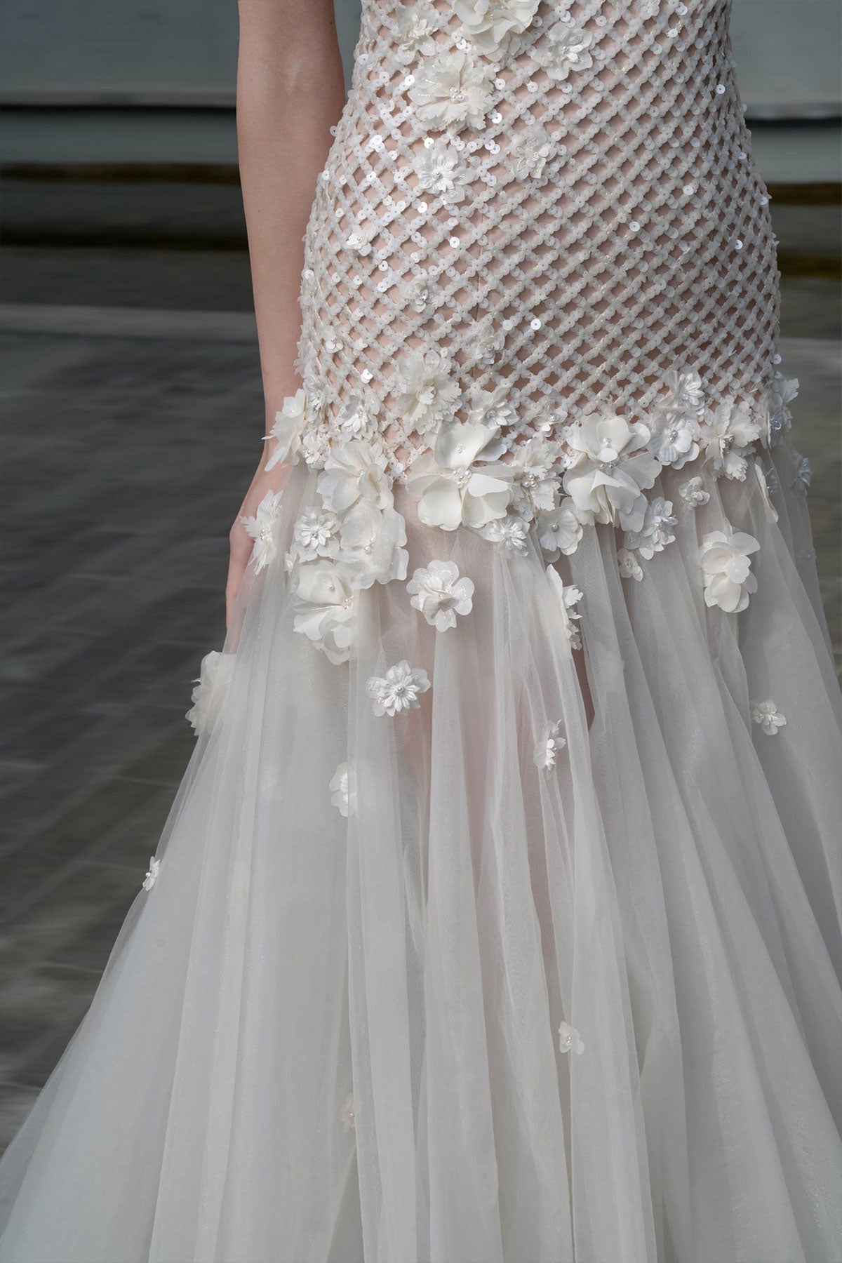 SV Moros Halter White Tulle Gown
