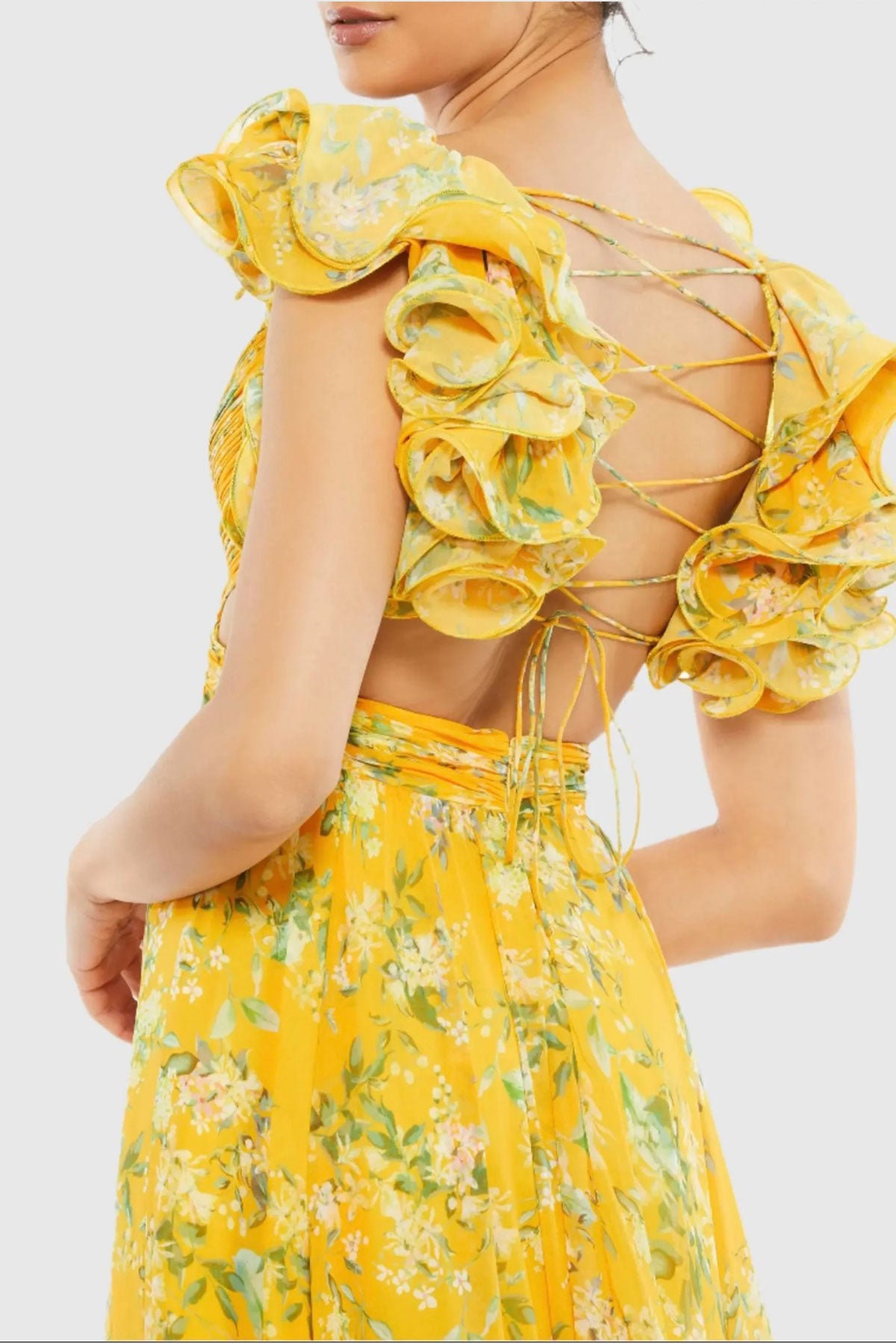 MD Butter Cape Floral Gown