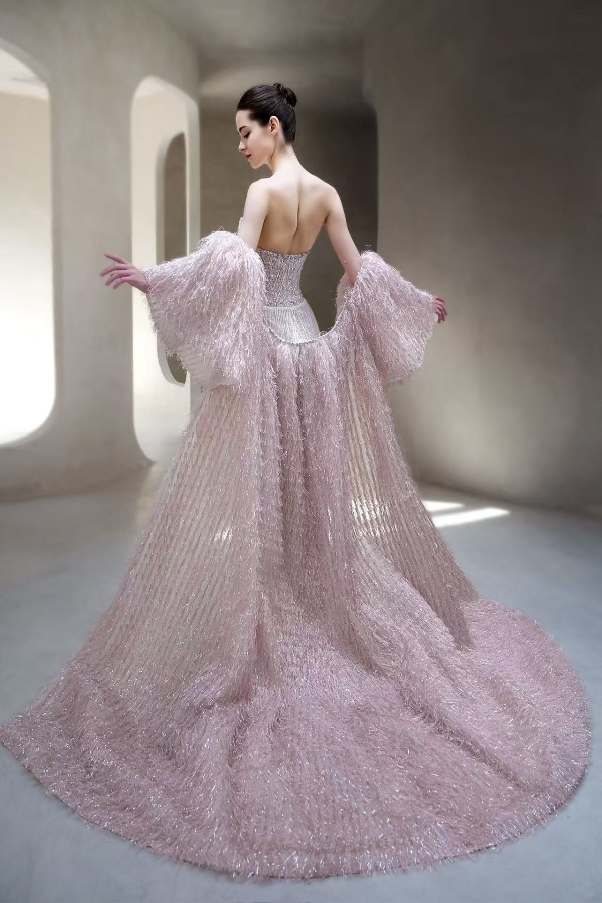 LX Iris Beaded White Gown