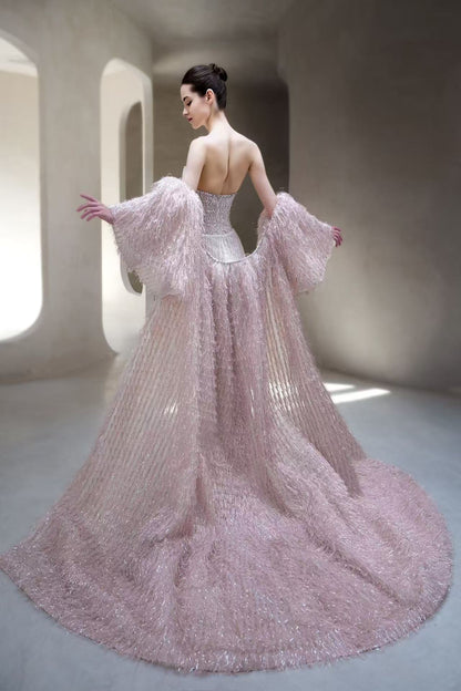 LX Iris Beaded White Gown