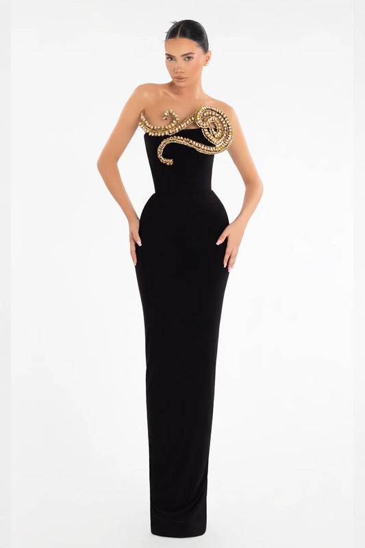 AB Aries Gold Mermaid Gown