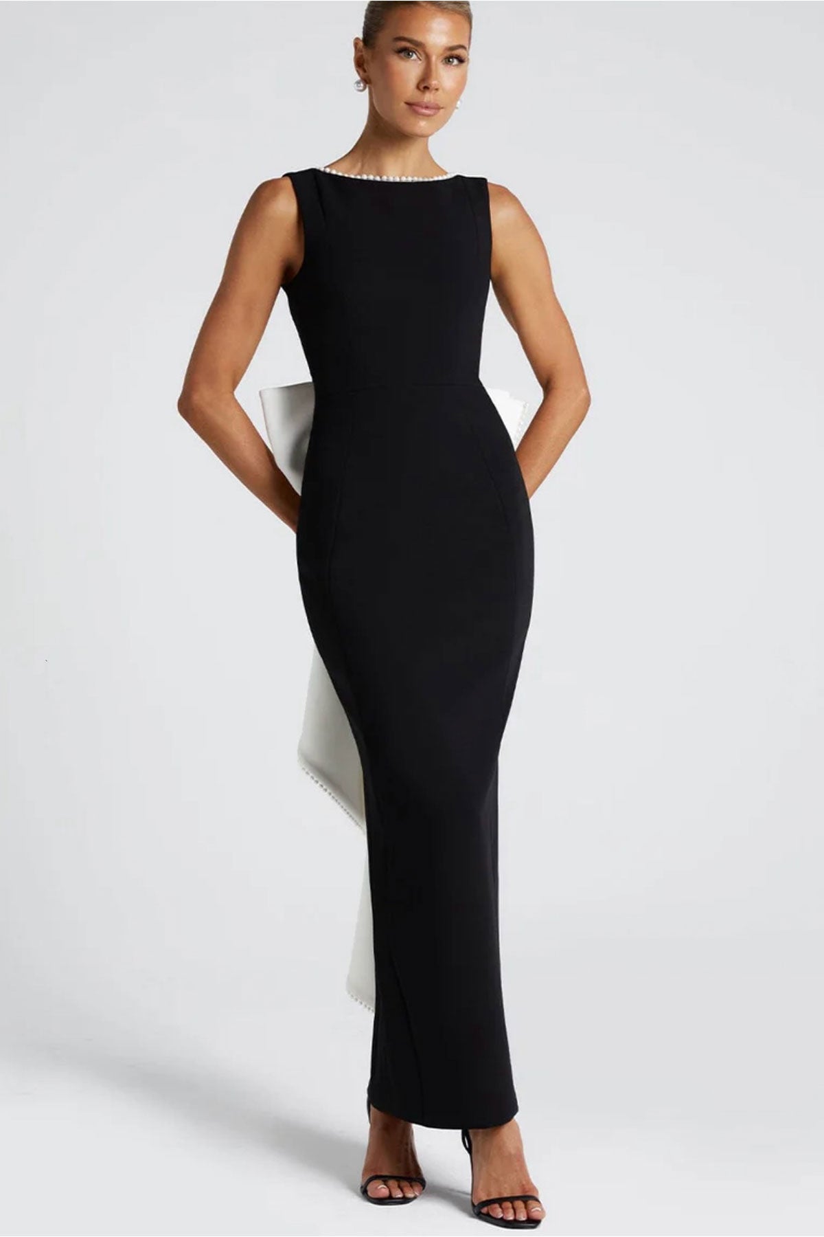 Boo Roma Black White Bow Gown
