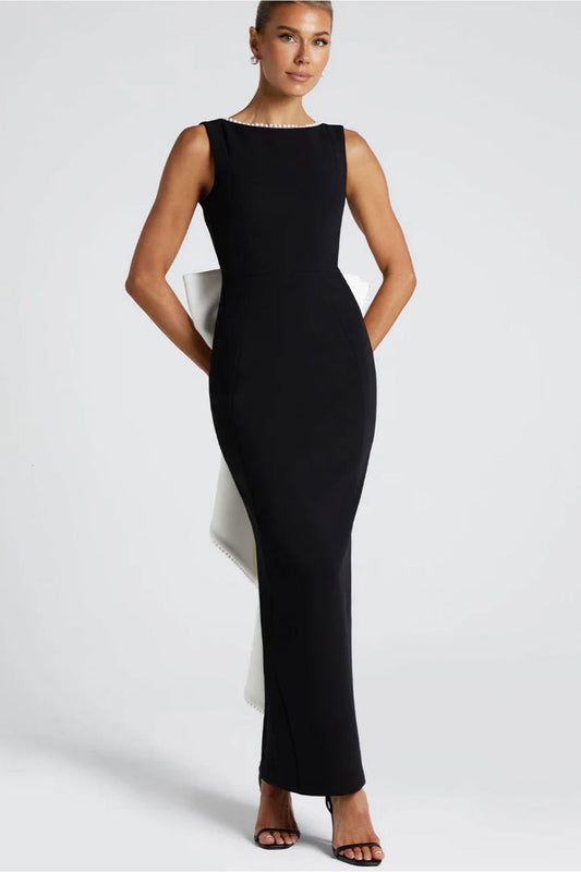 Boo Roma Black White Bow Gown