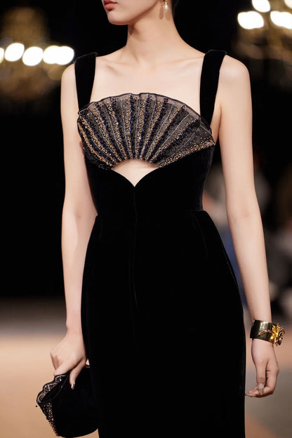 BY Oriental Black Fan Gown