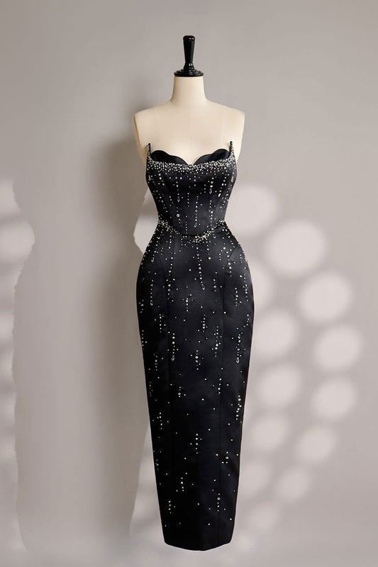 VD Chloe Black Pearl Cowl Gown