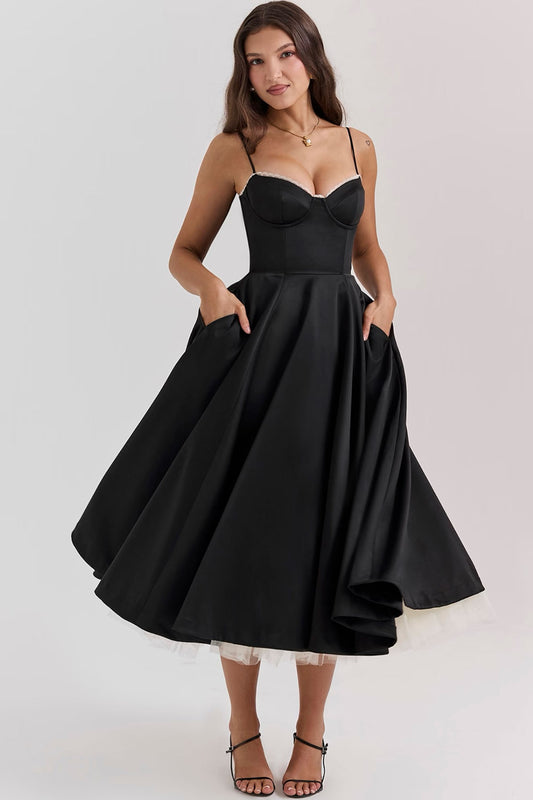CB Nancy Black Midi Gown