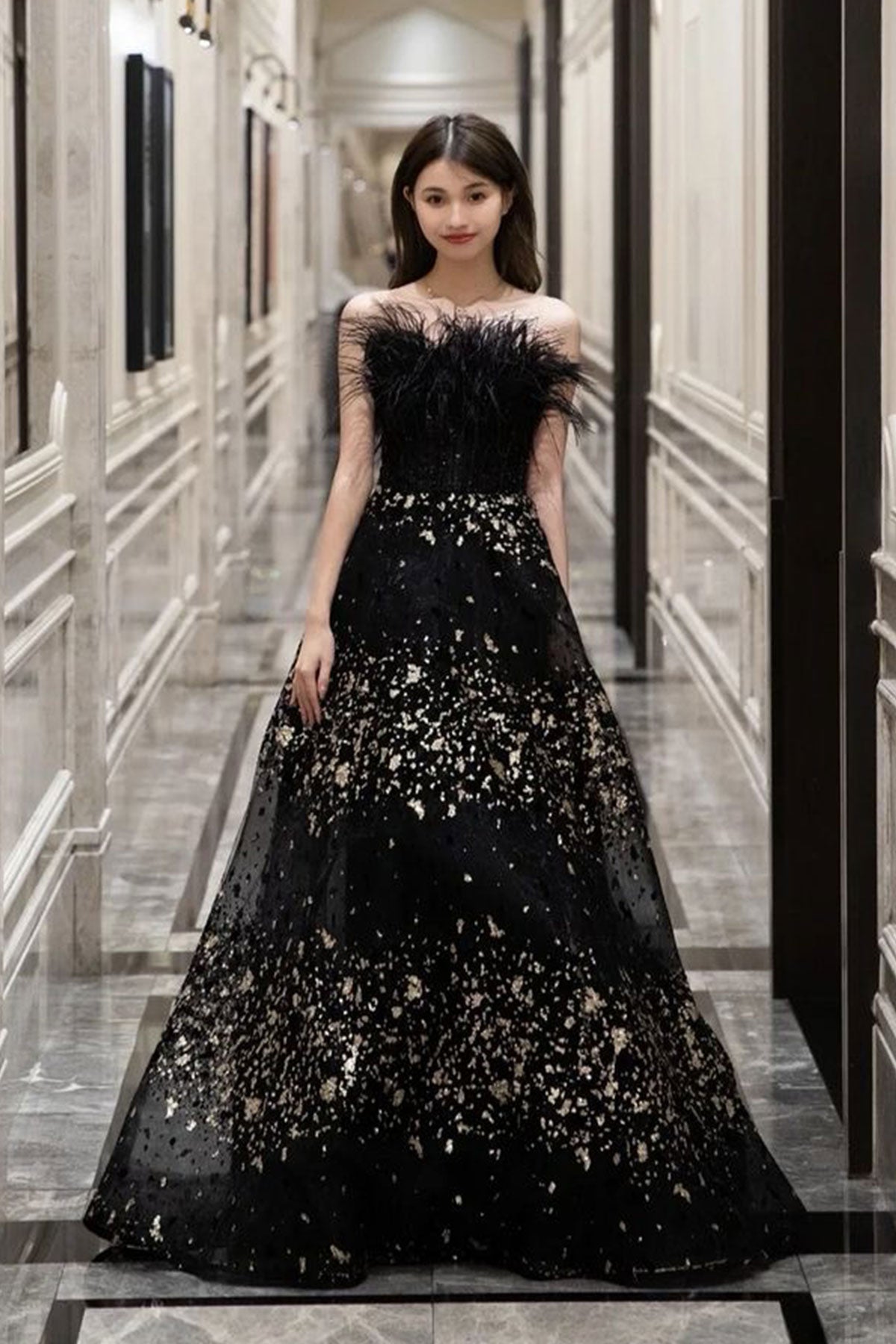 GH Furry Black Gown
