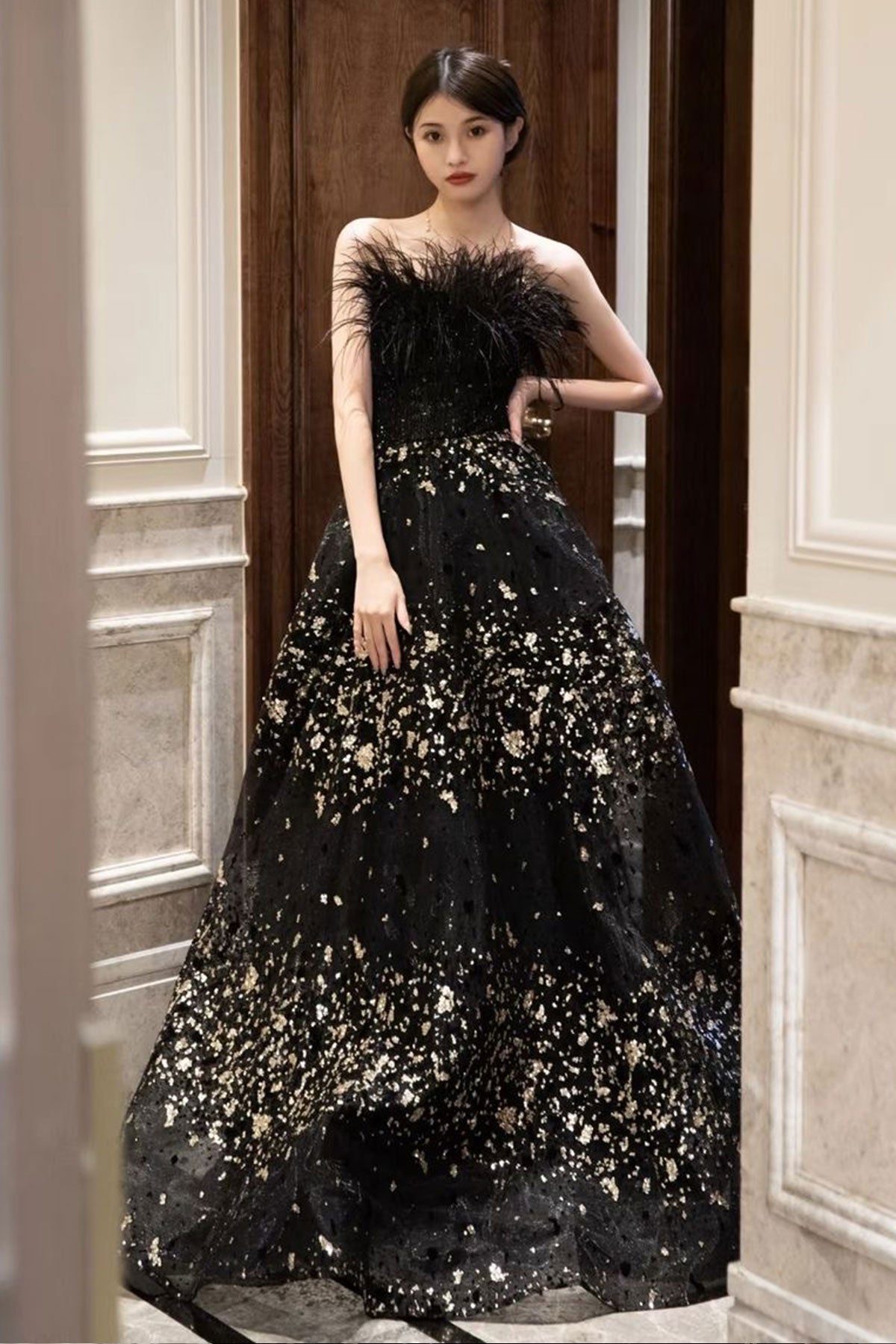 GH Furry Black Gown
