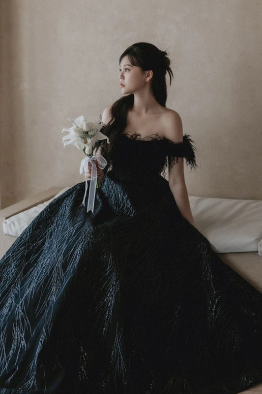 GH Furry Giltters Black Ballgown