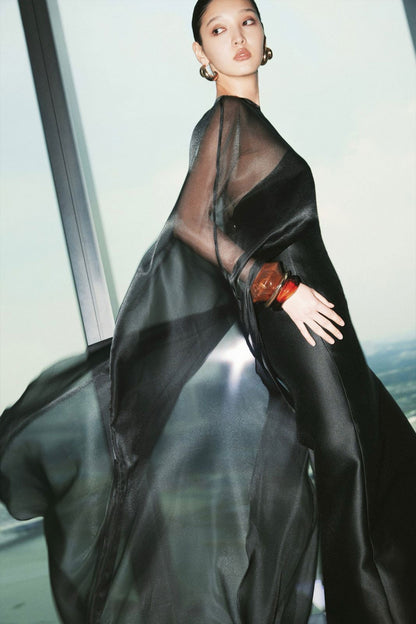VD Georgia Chiffon Black Gown