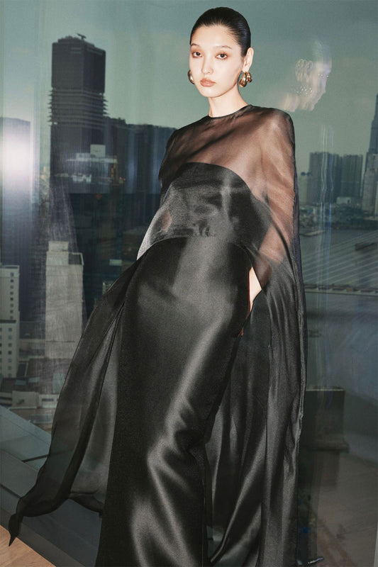 VD Georgia Chiffon Black Gown