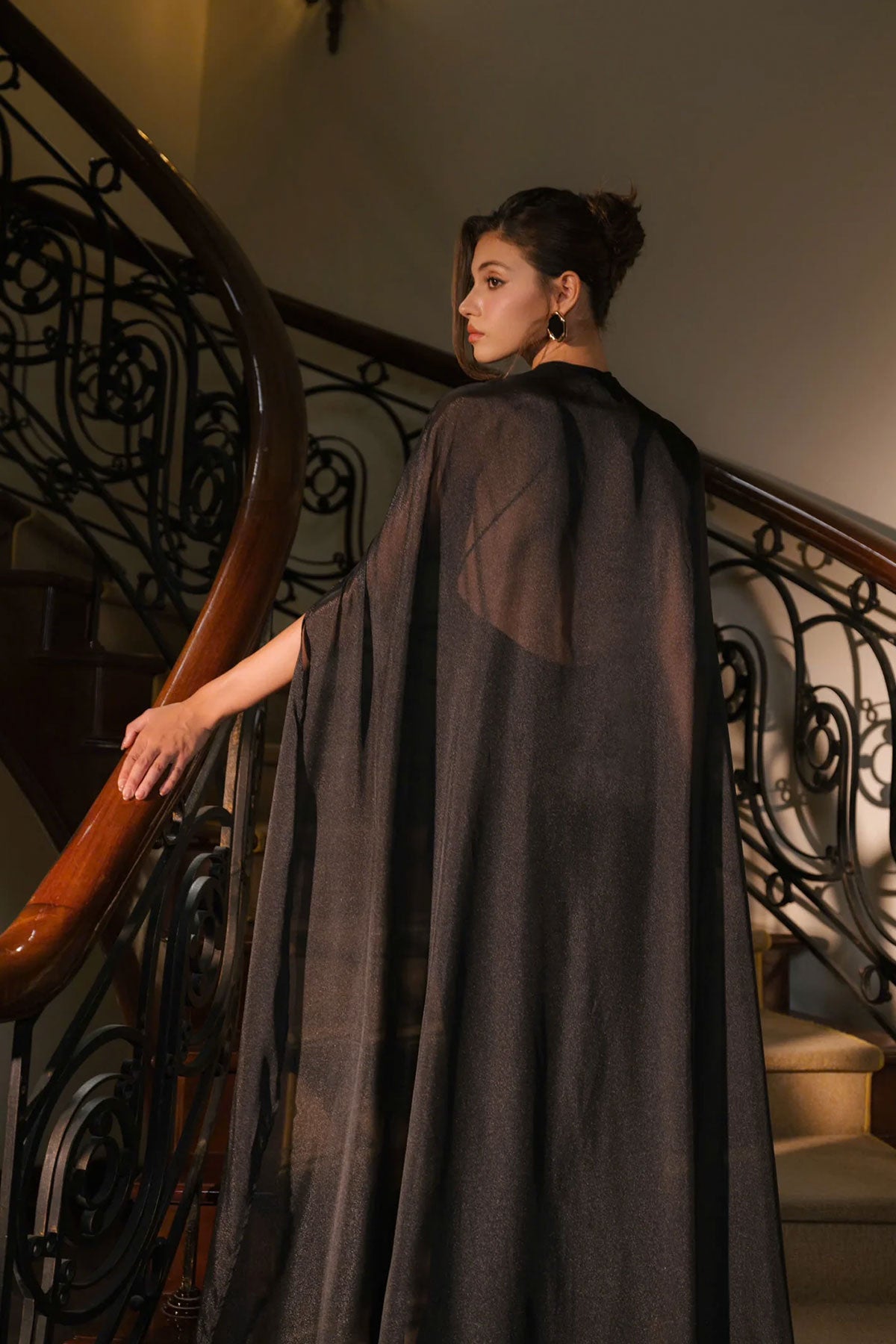 VD Rosie Black Cape Gown