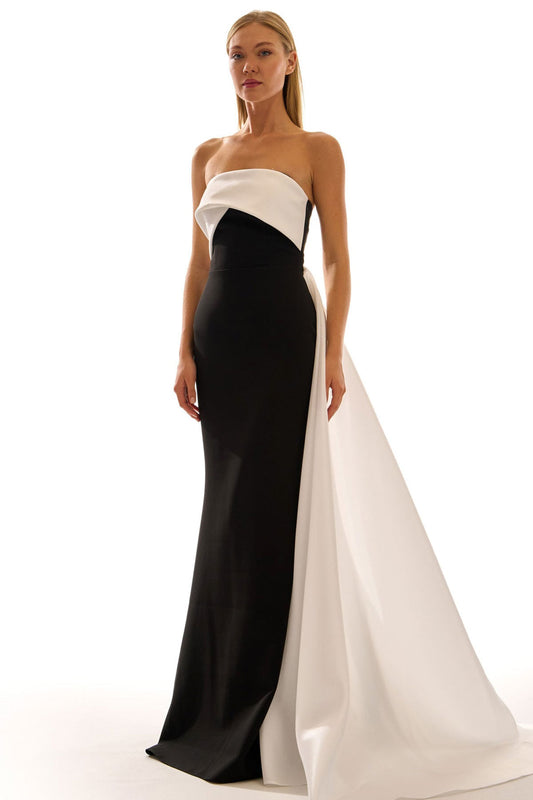 Hot Contact Black Ivory Gown