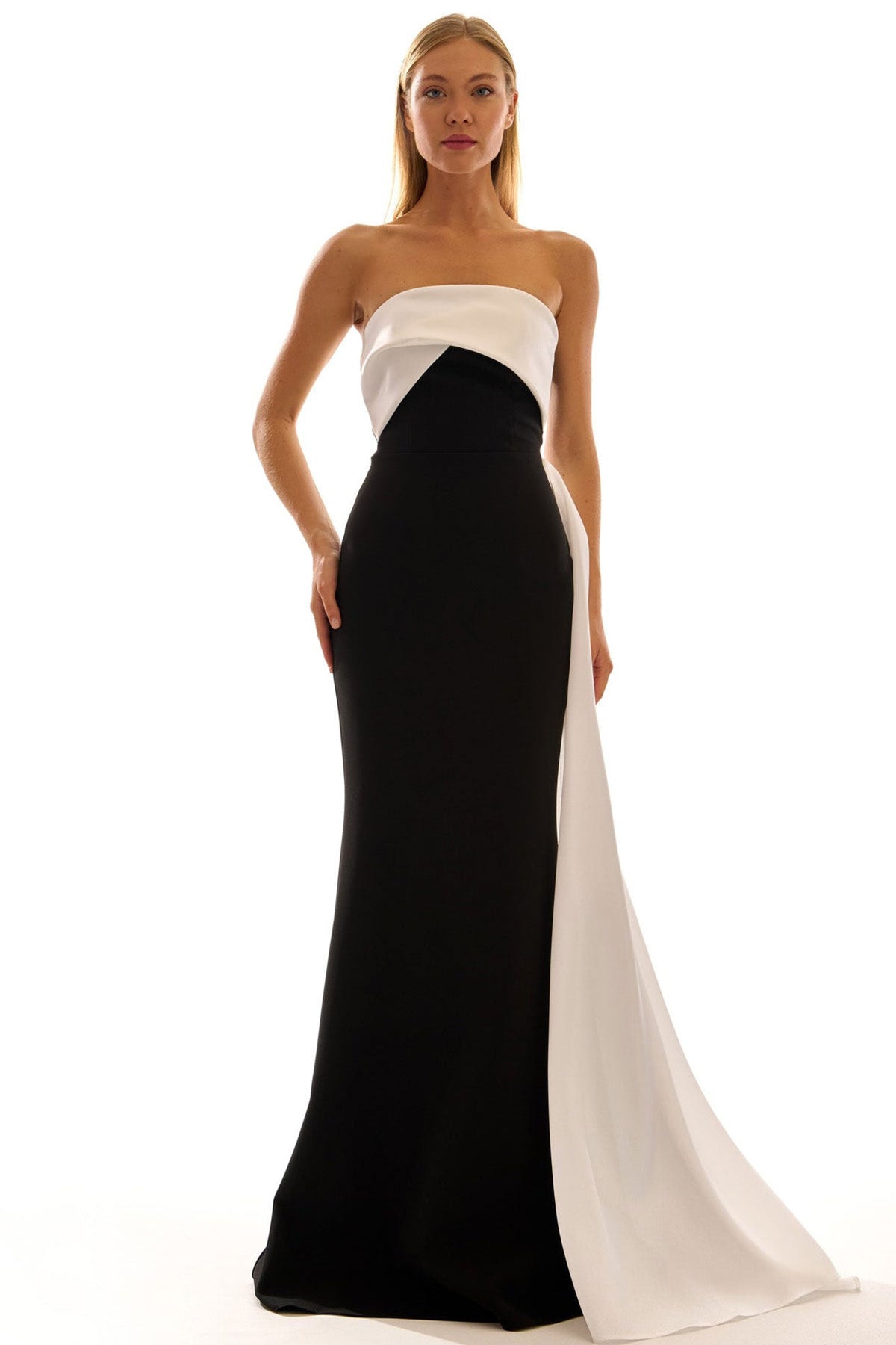 Hot Contact Black Ivory Gown