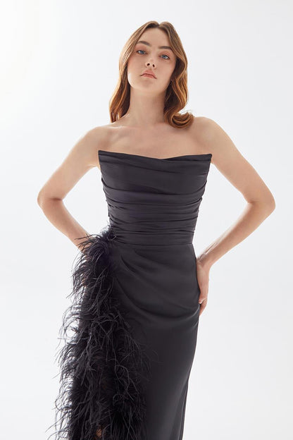 TE Eliza Furry Black Gown