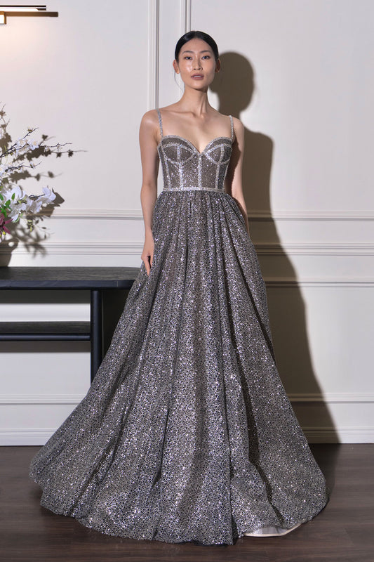 W Zinna Silver Gown