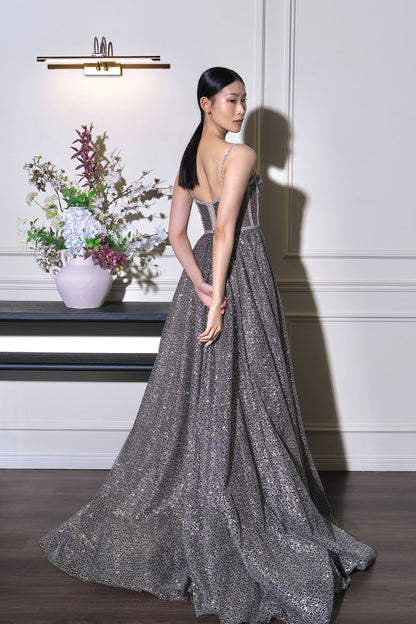 W Zinna Silver Gown