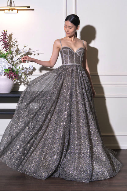W Zinna Silver Gown