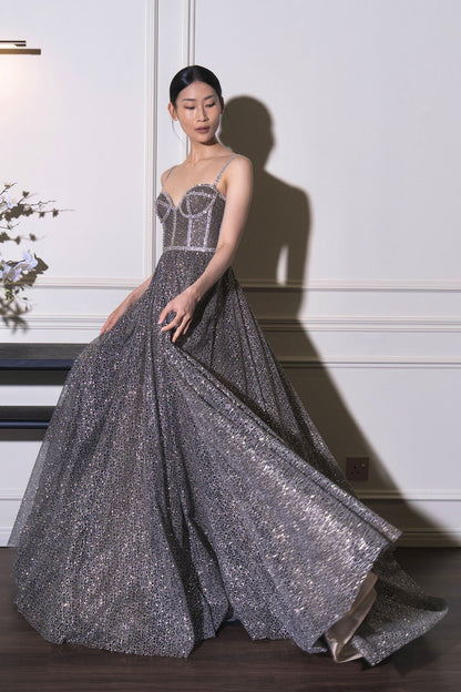 W Zinna Silver Gown