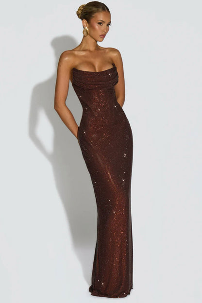 Boo Cowl Tube Plum Stone Gown