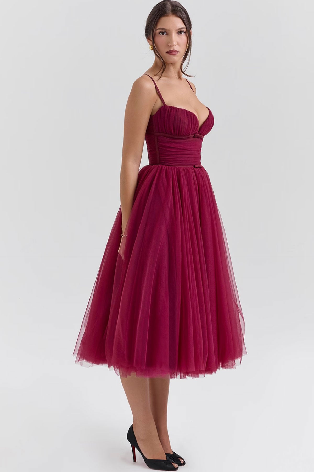 CB Valent Burgundy Midi Gown