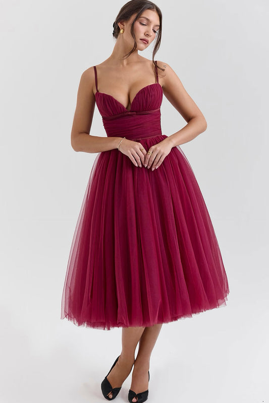 CB Valent Burgundy Midi Gown