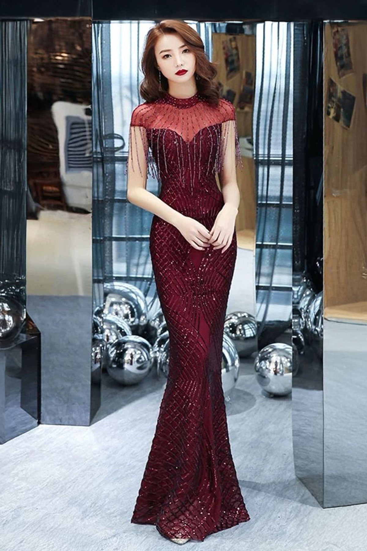 GH Maryam Burgundy Gown