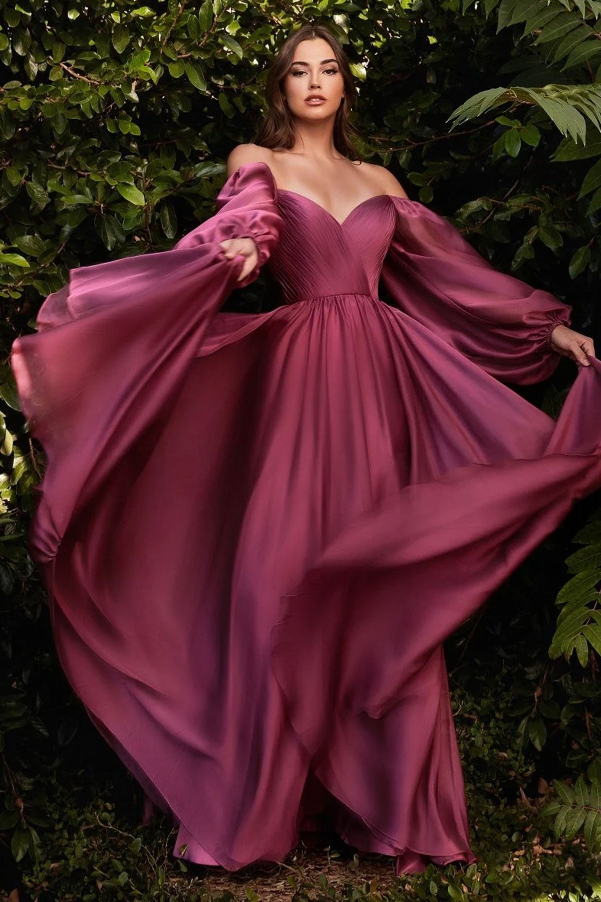 CD Nara Burgundy Sleeve Gown