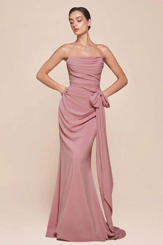 CD Bell Mauve Chiffon Mermaid Gown