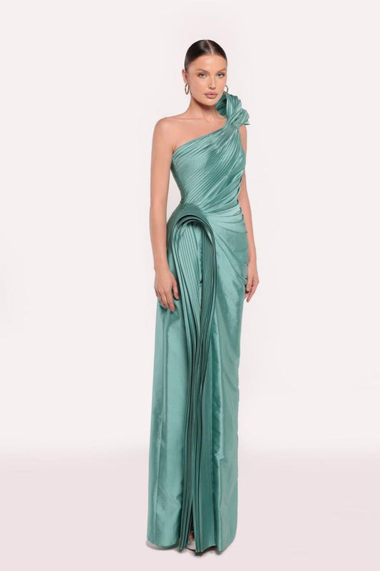 TE Emerald One Shoulder Gown