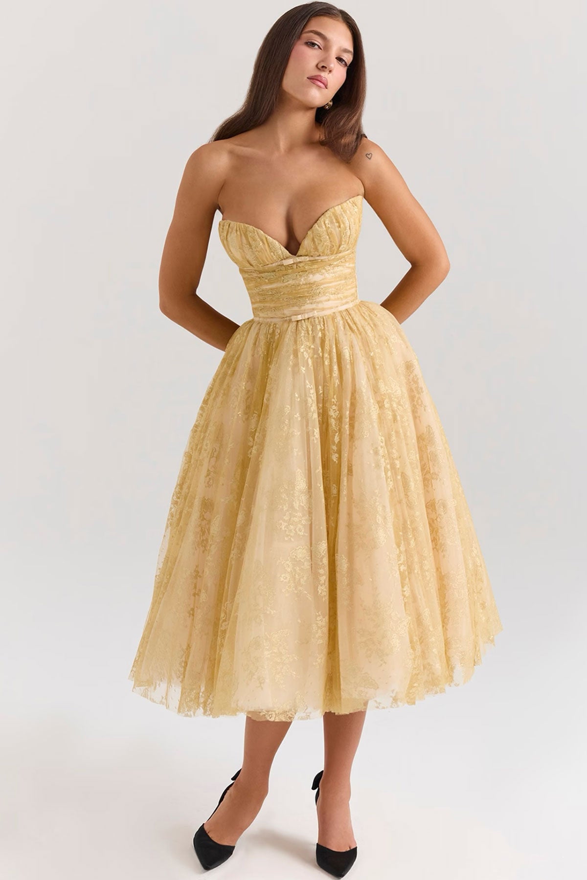 CB Bellsa Gold Midi Gown