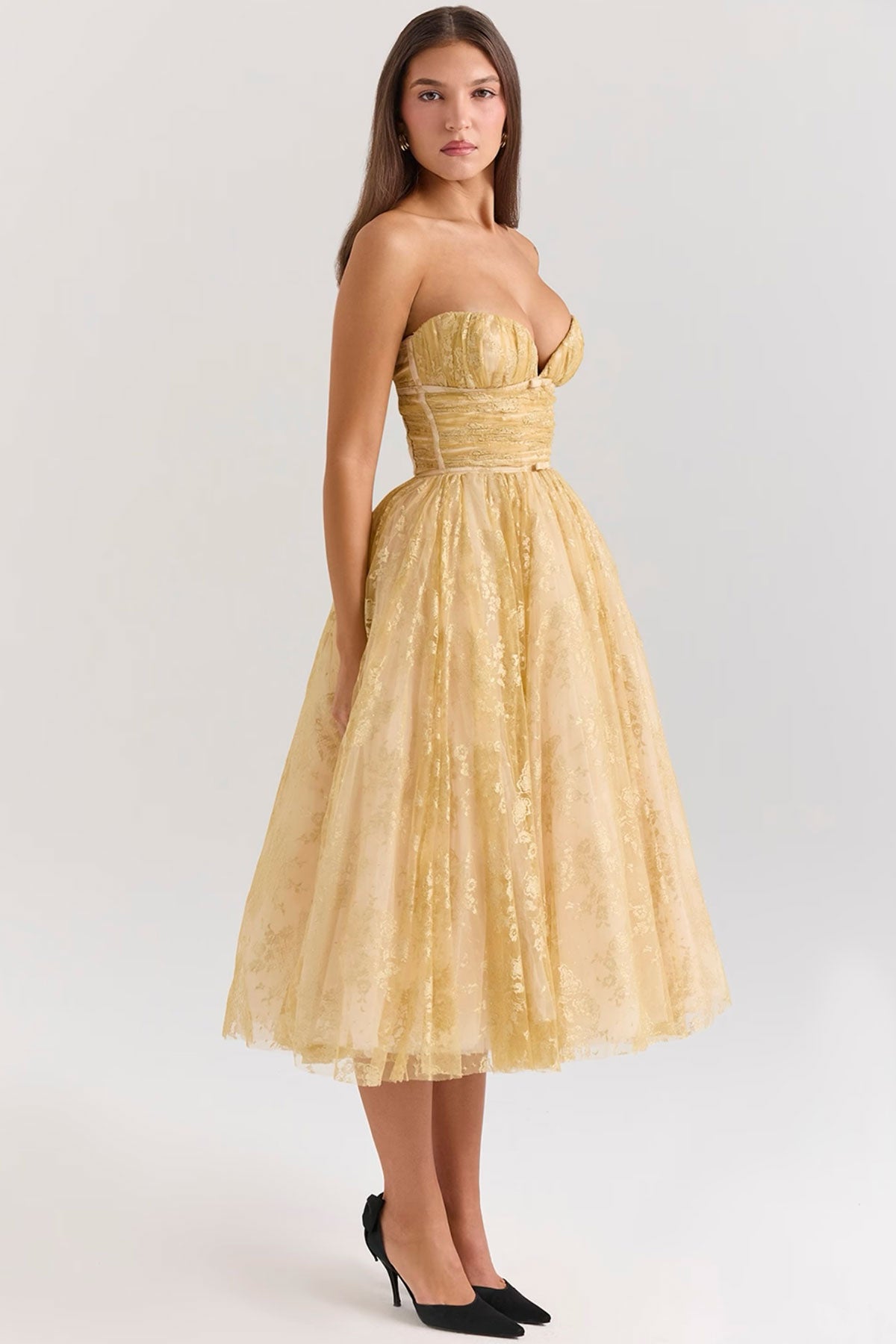 CB Bellsa Gold Midi Gown